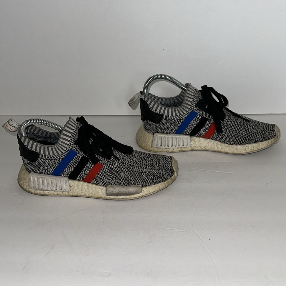 Adidas NMD R1 Tri Color Stripes White Grey Primeknit - Picture 4 of 8